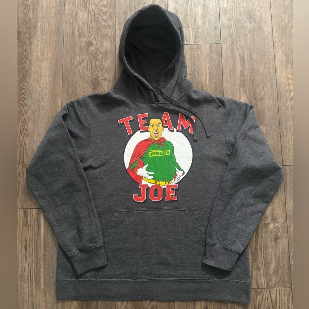 Impractical Jokers Team Joe Gatto Hoodie Mens Large Gray truTV Pullover Rare